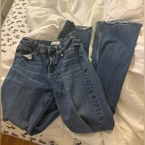 Zara Straight Mid Rise Blue Jeans